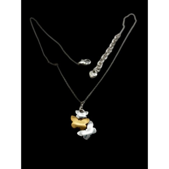 Brighton Wonderwing Butterfly Silver Brushed Gold Tone Pendant Necklace - Picture 8 of 8